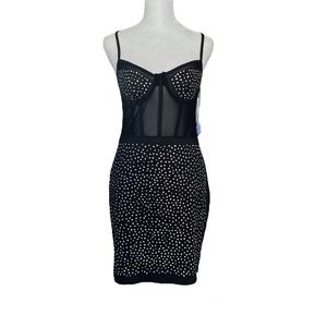 NWT - Blashe Black Dress with Rhinestones (Size: M)